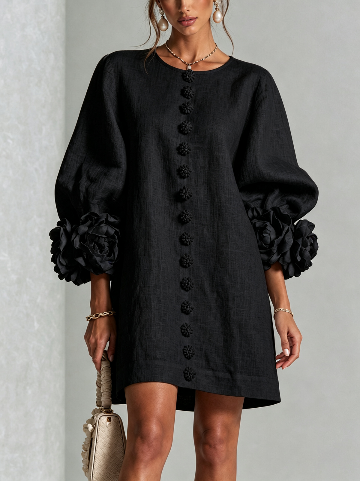 Floral Button-down Mini Dress