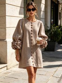 Floral Button-down Mini Dress
