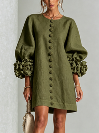 Floral Button-down Mini Dress