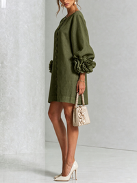 Floral Button-down Mini Dress