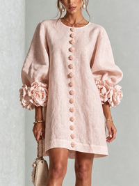 Floral Button-down Mini Dress