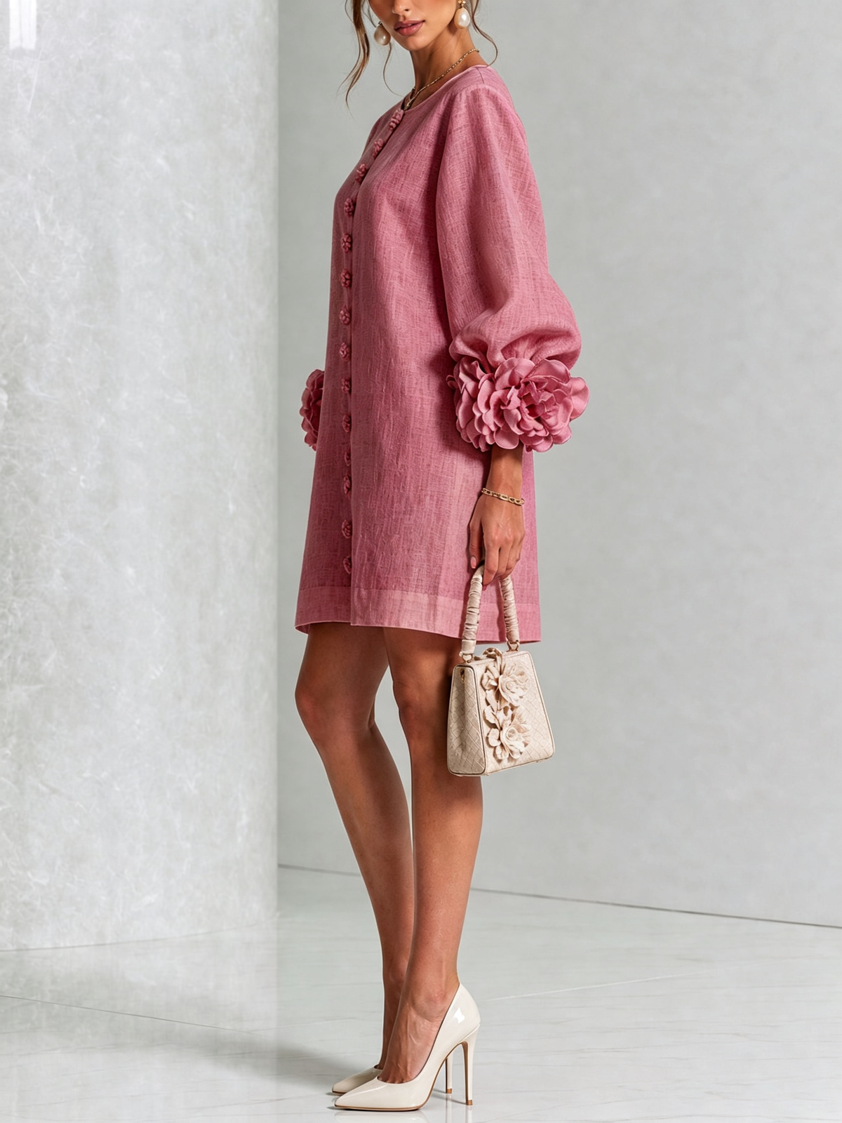 Floral Button-down Mini Dress