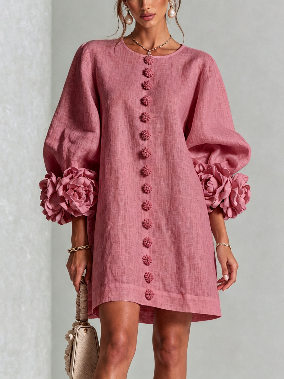 Floral Button-down Mini Dress