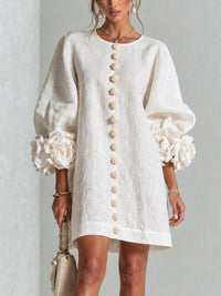 Floral Button-down Mini Dress
