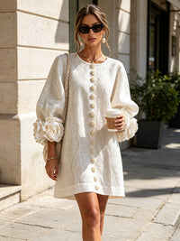 Floral Button-down Mini Dress