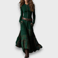 Milana – Elegant Suede-Feel Maxi Dress