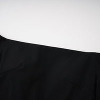 Yoliswa Black Off-Shoulder Maxi Dress with High Thigh Slit