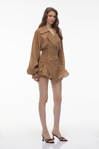 Zuleika Khaki Double-Breasted Blazer Dress