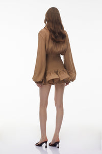 Zuleika Khaki Double-Breasted Blazer Dress