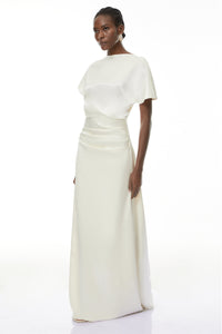 Zuzanna White Asymmetrical Glossy Maxi Dress
