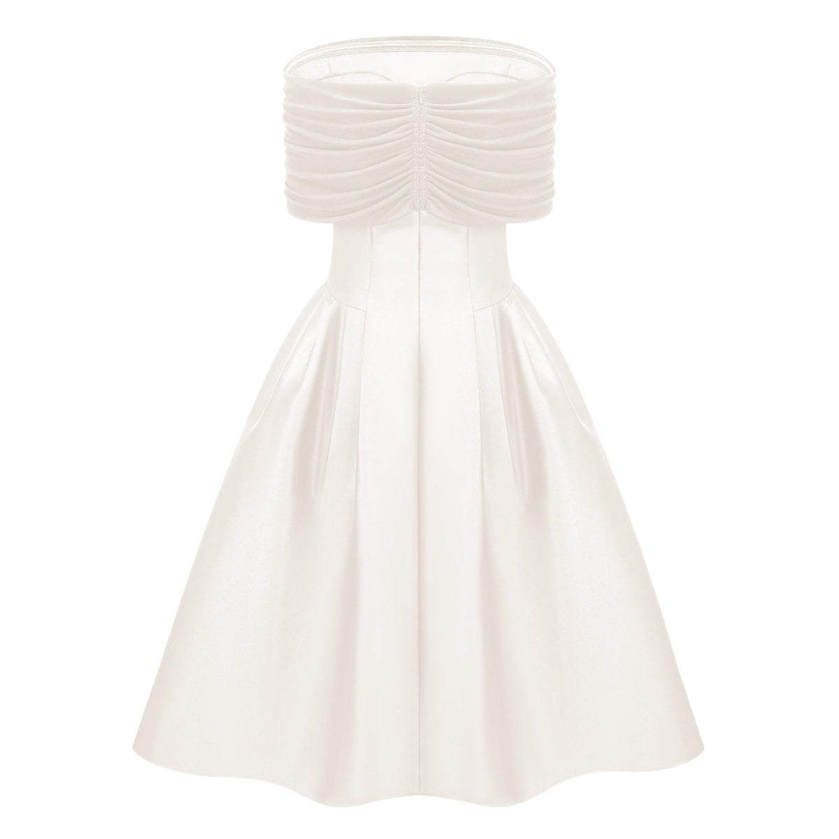 Ainara White Off Shoulder Polished Midi Dress