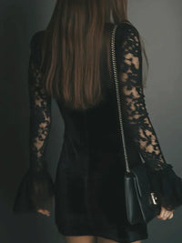 Aria | Velvet and Lace Mini Dress