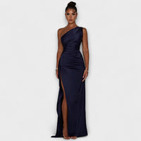 Serina – Asymmetrical maxi dress with elegant shine