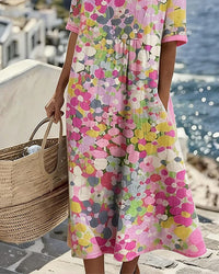 Elena Flowing Floral Midi Dress