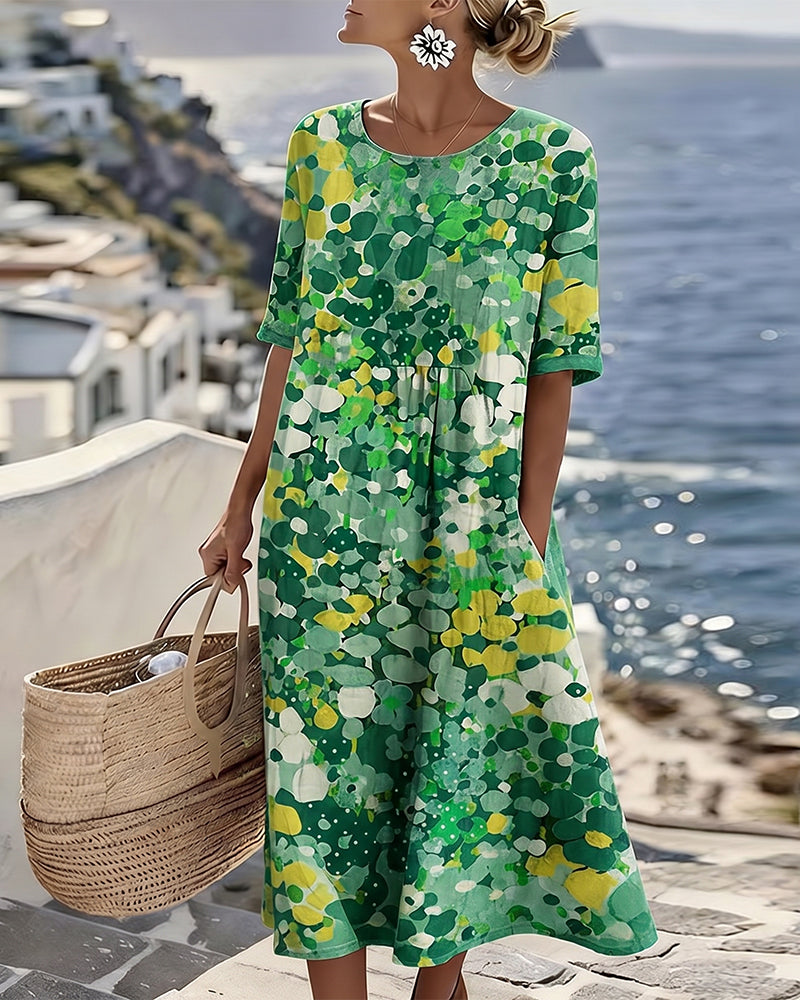 Elena Flowing Floral Midi Dress