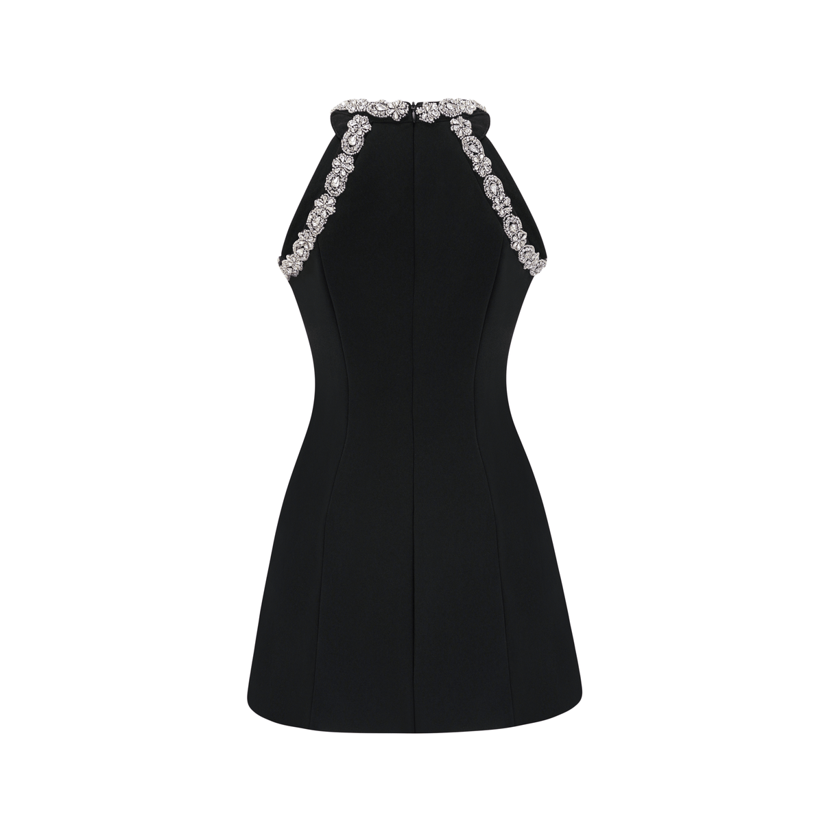Babette Black Crystal Embellished Mini Dress