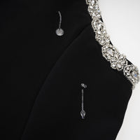 Babette Black Crystal Embellished Mini Dress