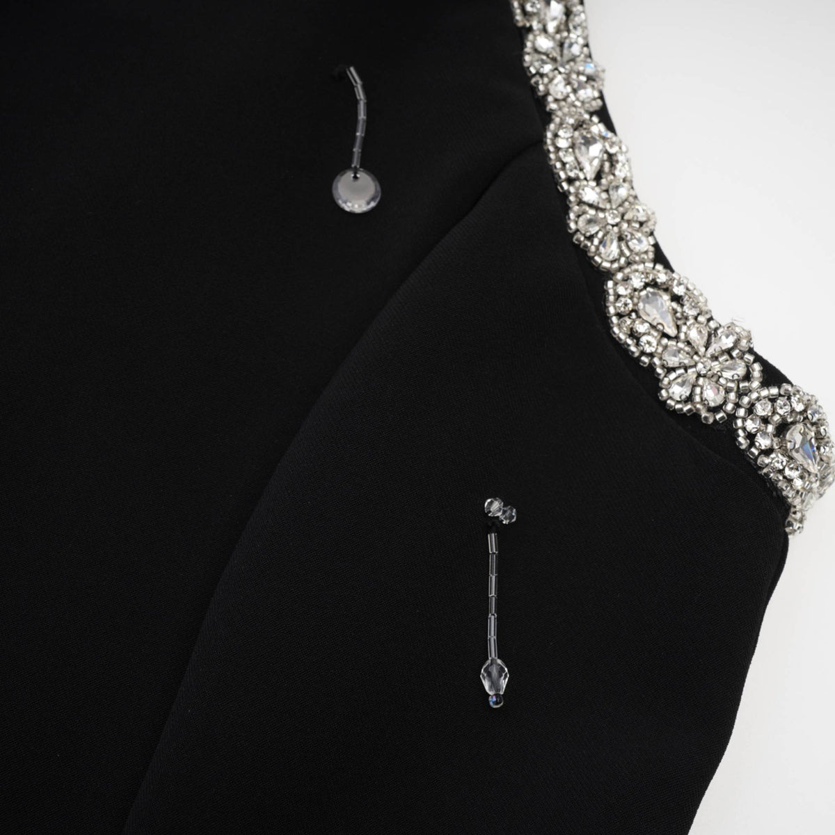 Babette Black Crystal Embellished Mini Dress