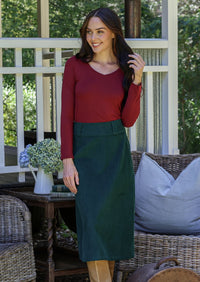 Belt Loop Corduroy Skirt Botanical Garden