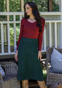 Belt Loop Corduroy Skirt Botanical Garden