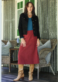 Belt Loop Corduroy Skirt Cabernet