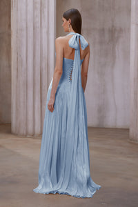 Uranie Blue Gathered Maxi Dress