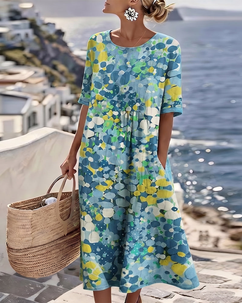 Elena Flowing Floral Midi Dress