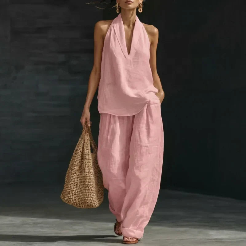 Ainhoa | Linen-Texture Two-Piece Set