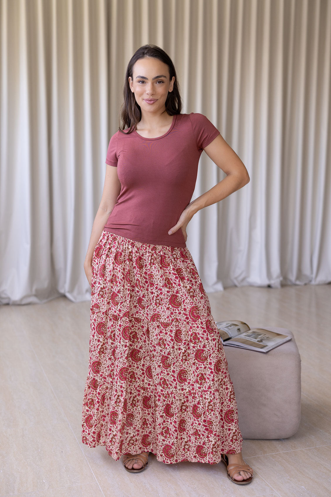 Dawn Maxi Skirt Rose