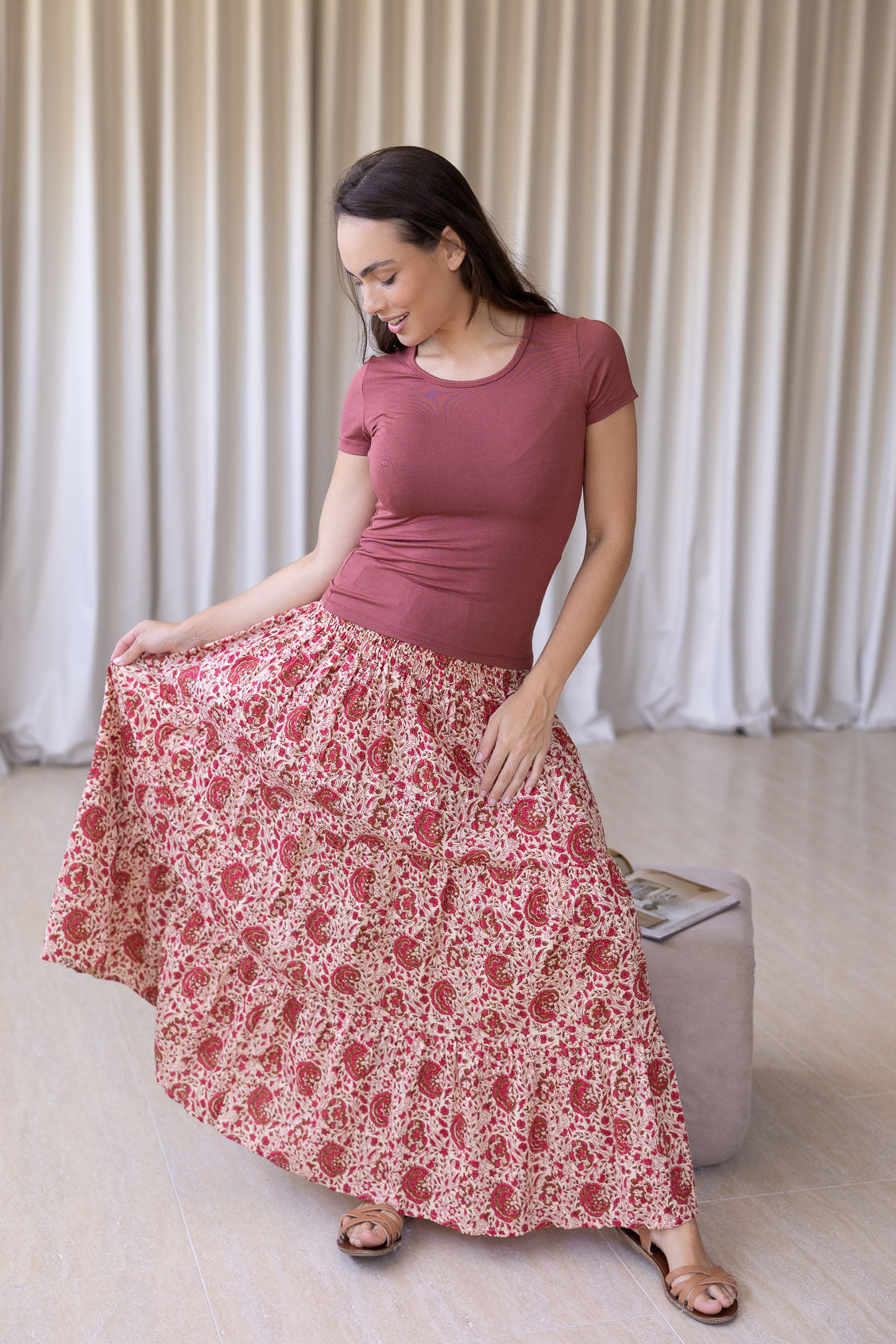 Dawn Maxi Skirt Rose