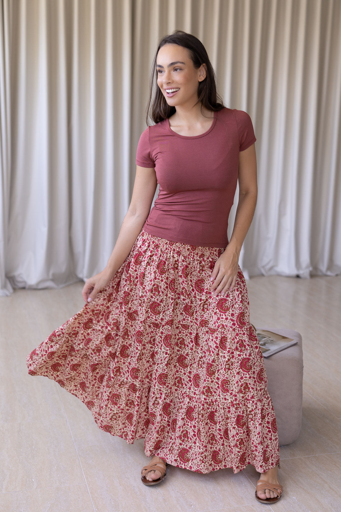 Dawn Maxi Skirt Rose