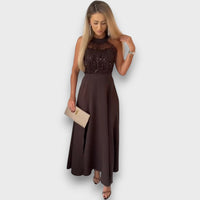 Maravelle – Sequin Halter Evening Gown