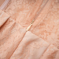 Eilís Pink Bustier Mesh Maxi Dress