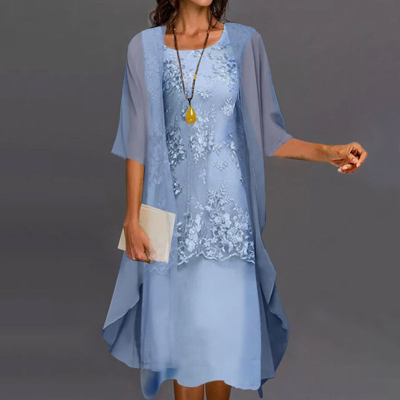 Eleanor Elegant Chiffon Two-Piece Dress