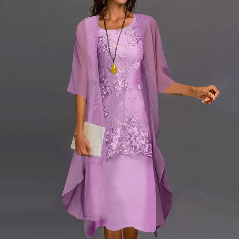 Eleanor Elegant Chiffon Two-Piece Dress