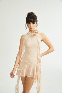 Eloisee Floral Asymmetrical Mini Dress