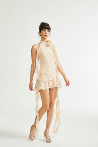 Eloisee Floral Asymmetrical Mini Dress