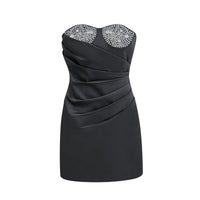 Emmeline crystal-embellished mini dress in Black