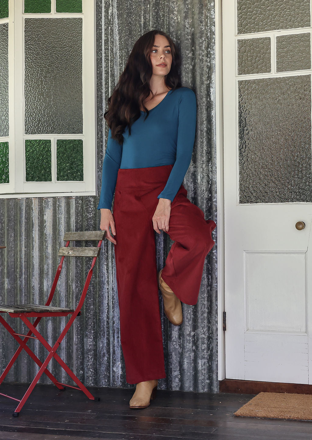Esta Corduroy Pants Cabernet