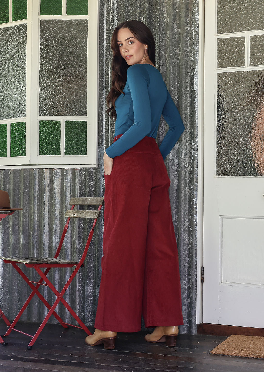 Esta Corduroy Pants Cabernet