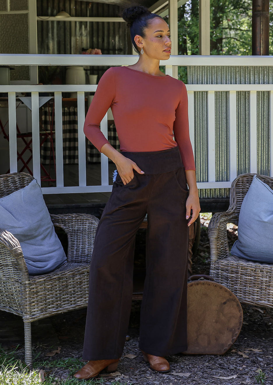 Esta Corduroy Pants Ganache