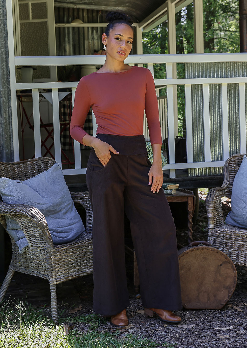 Esta Corduroy Pants Ganache