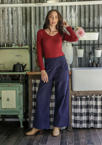 Esta Corduroy Pants Maritime Blue