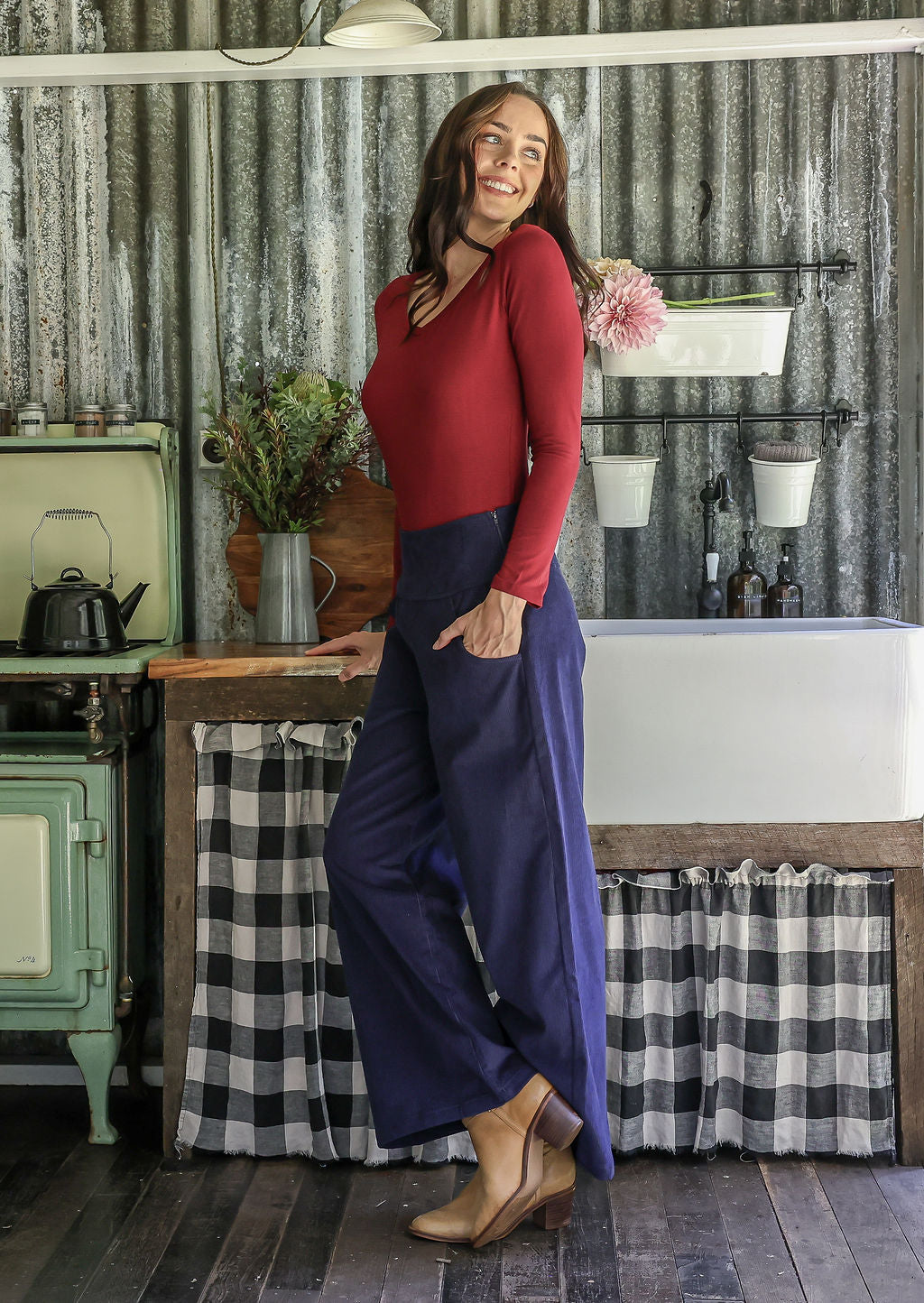 Esta Corduroy Pants Maritime Blue