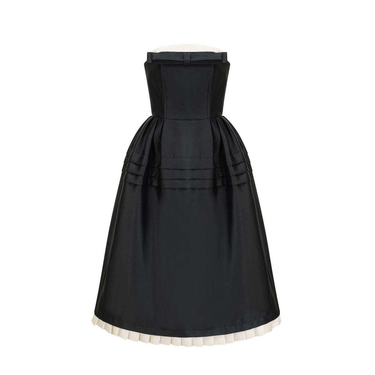 Felisara black bowknot midi dress