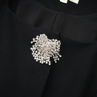 Fionnghuala Black Crystal Embellished Mini Dress