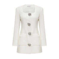 Fionnghuala White Crystal Embellished Mini Dress
