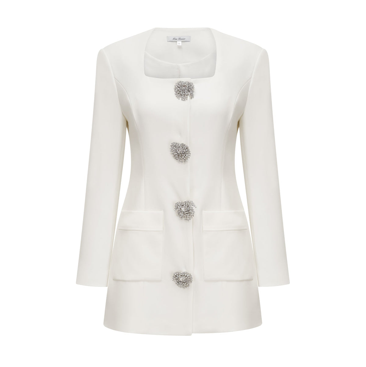 Fionnghuala White Crystal Embellished Mini Dress