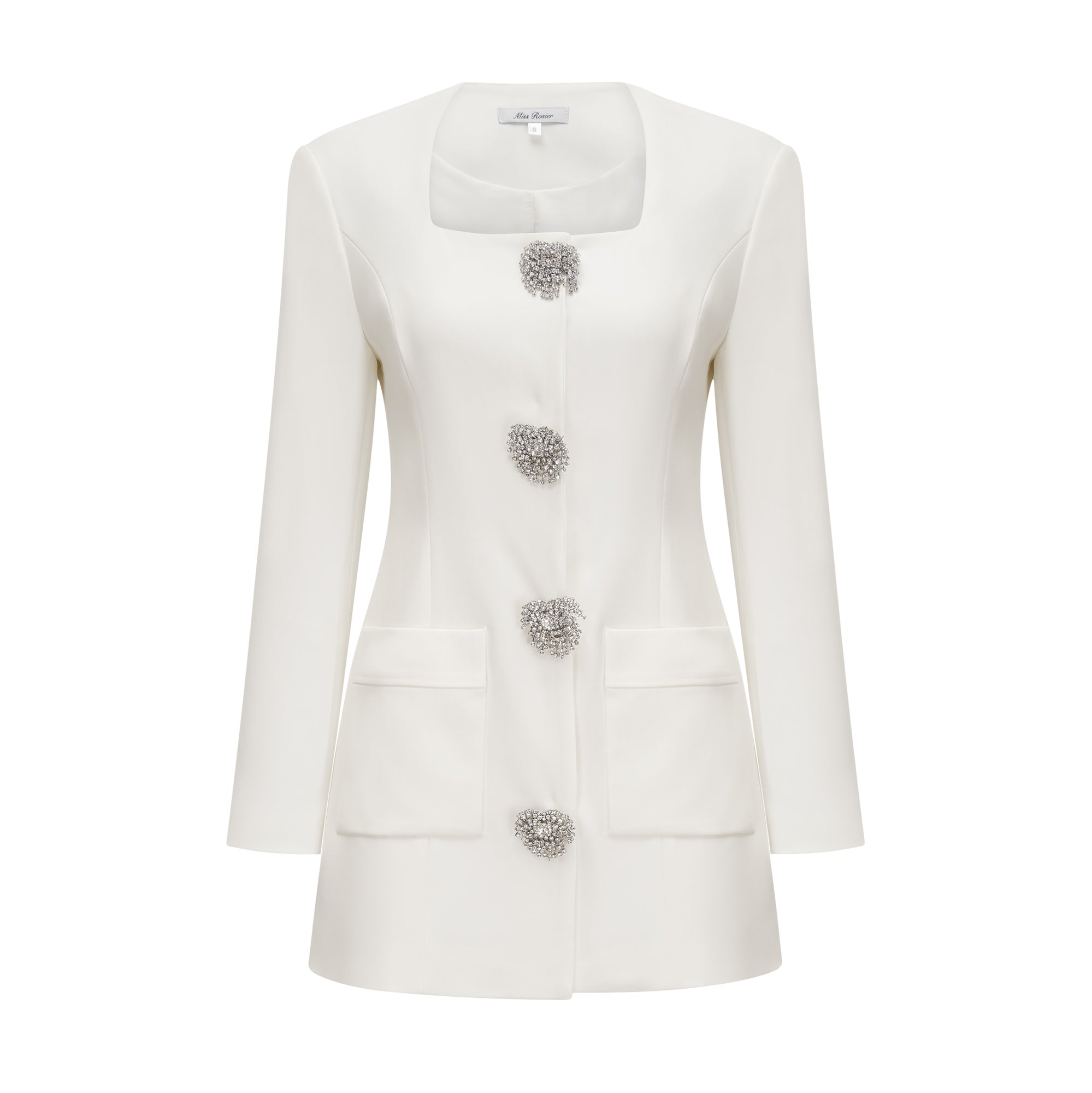 Fionnghuala White Crystal Embellished Mini Dress