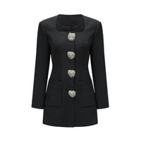 Fionnghuala Black Crystal Embellished Mini Dress